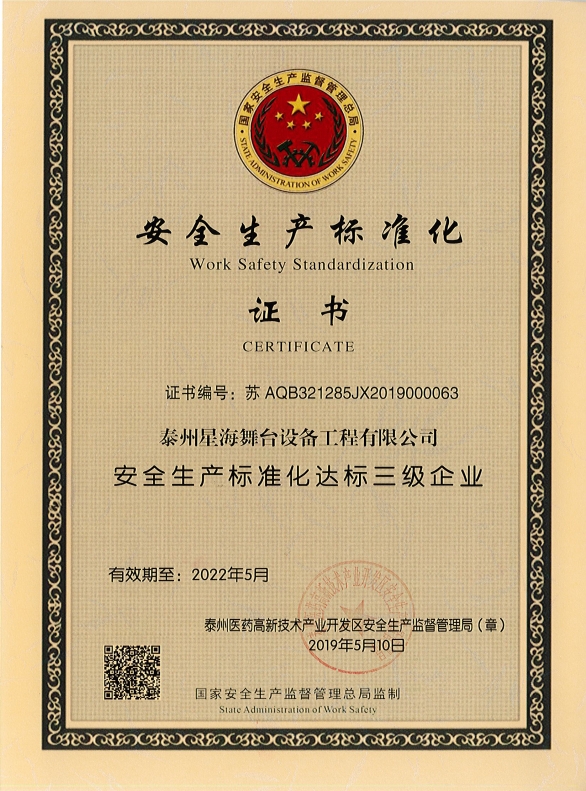 Safety Production Standardization Certificate